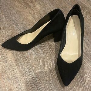 Black suede heels